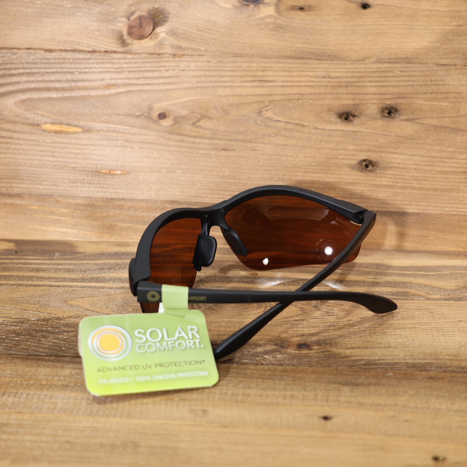 Solar Comfort Sports Polarized Sunglasses for Men Rimless Frame Amber