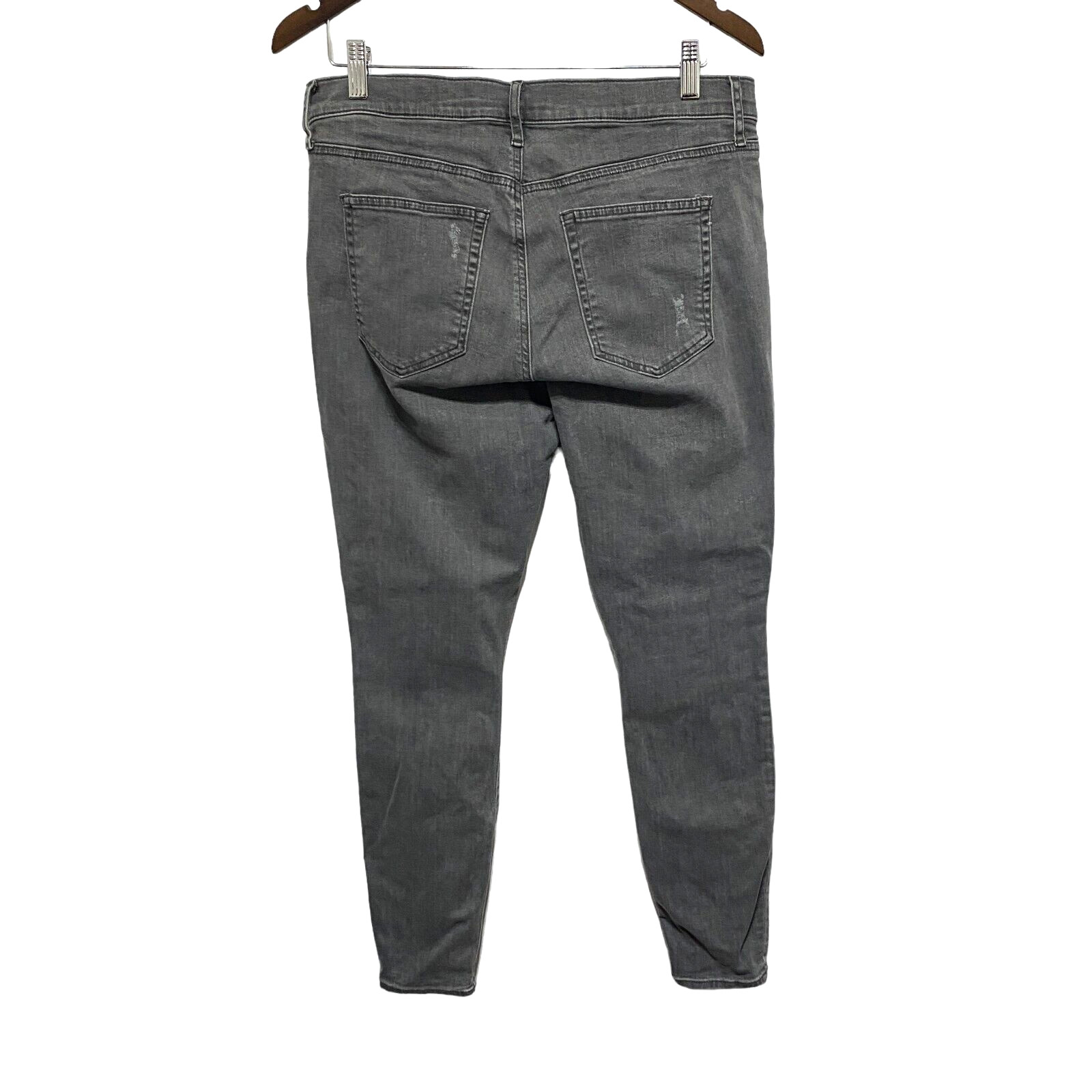 GAP Jeans Womens 32 Gray Resolution True Skinny Stretch Distressed High Rise