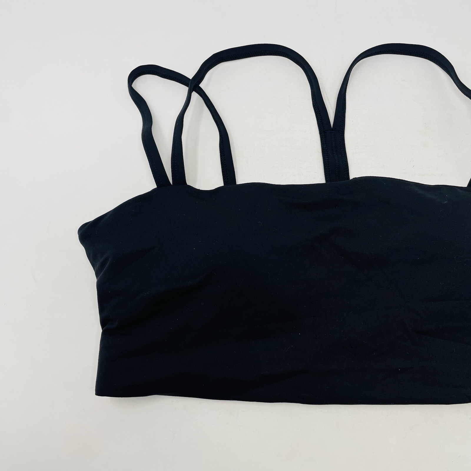 JoyLab Womens Size Medium Square Neck Strappy Athletic Sports Bra in Black 2380