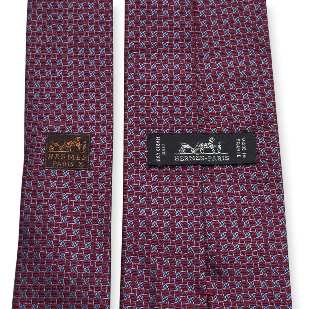 Condition HERMES Tie Pattern Jacquard Glossy 8cm