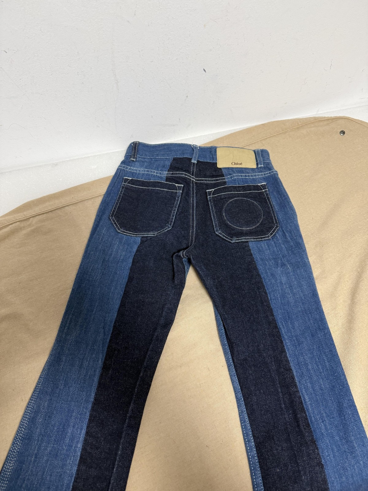 Chloe Jeans Womens 34 Blue Ultramarine Colorblock Two Tone Panel High Rise Denim