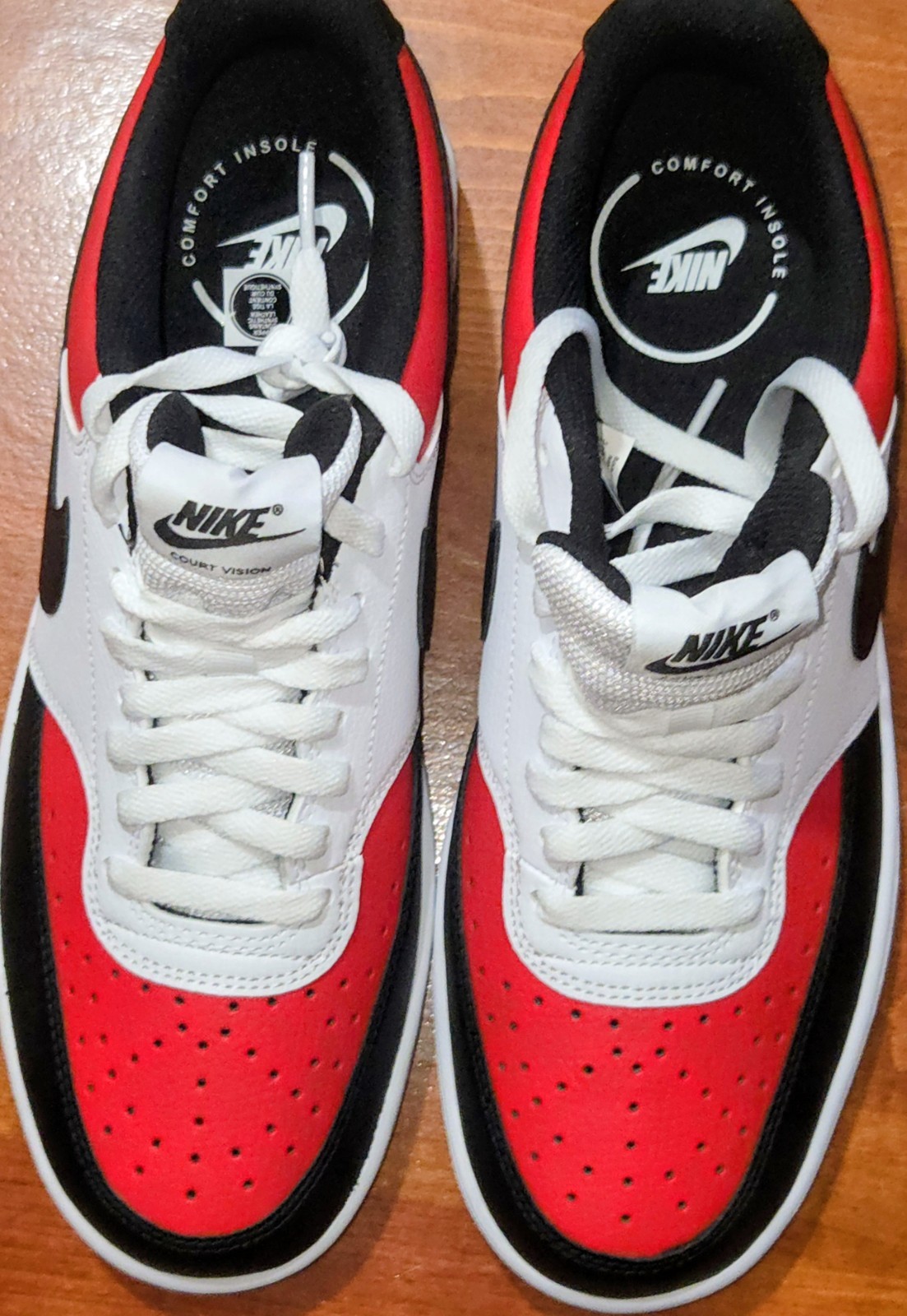 Nike Court Vision Lo University Red Black White Men’s Low Top Sneakers 9.5