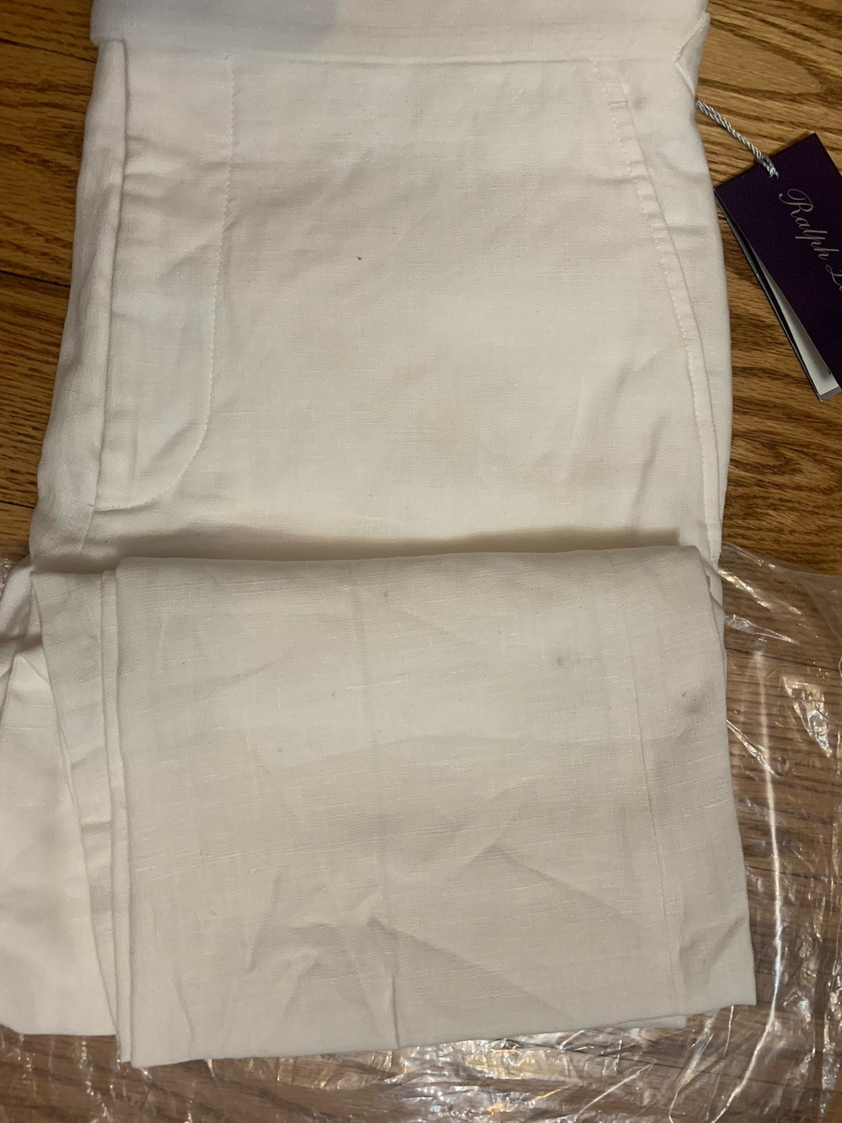 NWT Ralph Lauren PURPLE LABEL LINEN TROUSERS 30×34 SIDE TABS WHITE ITALIAN Pants