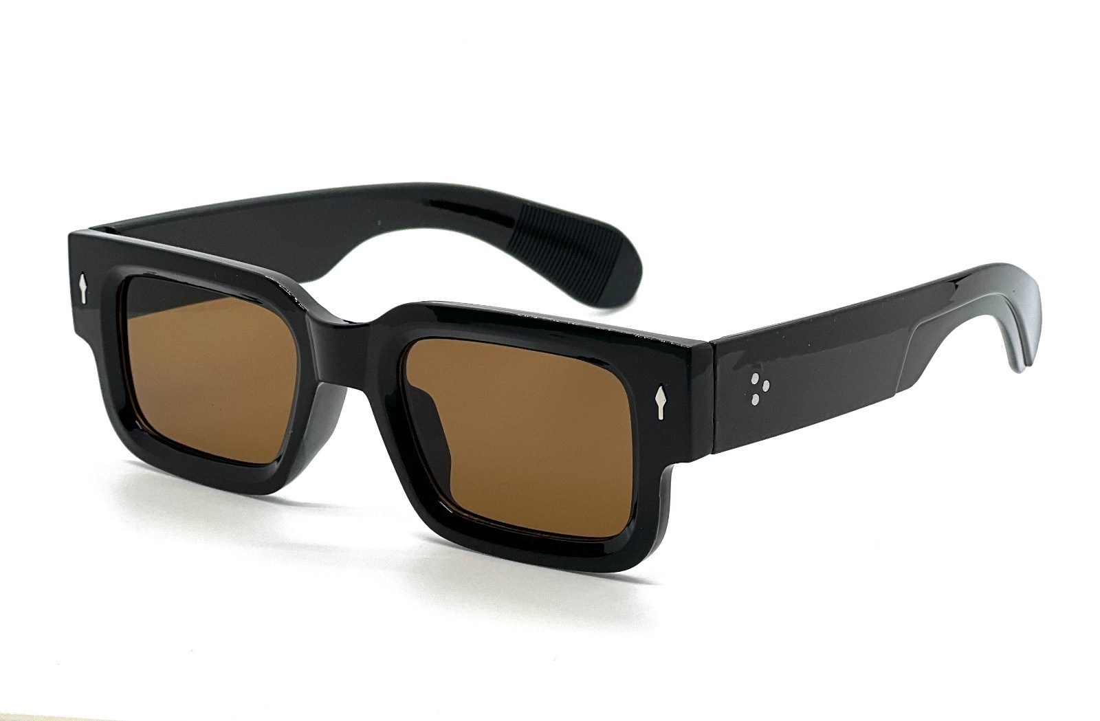 Black Thick Square Frame Chunky Yellow Tinted Lens Sunglasses Street Outdoor New