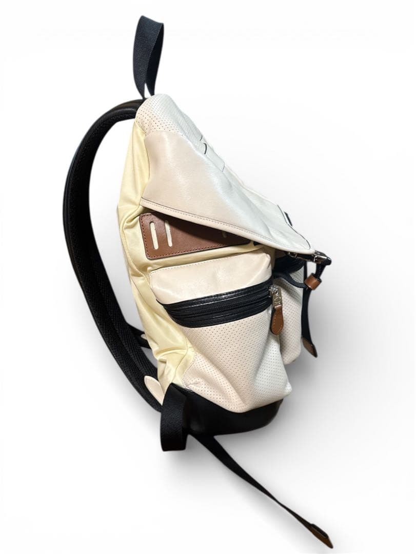 COACH White Nylon Leather Trek Backpack Authentic Women’s Backpack F72018