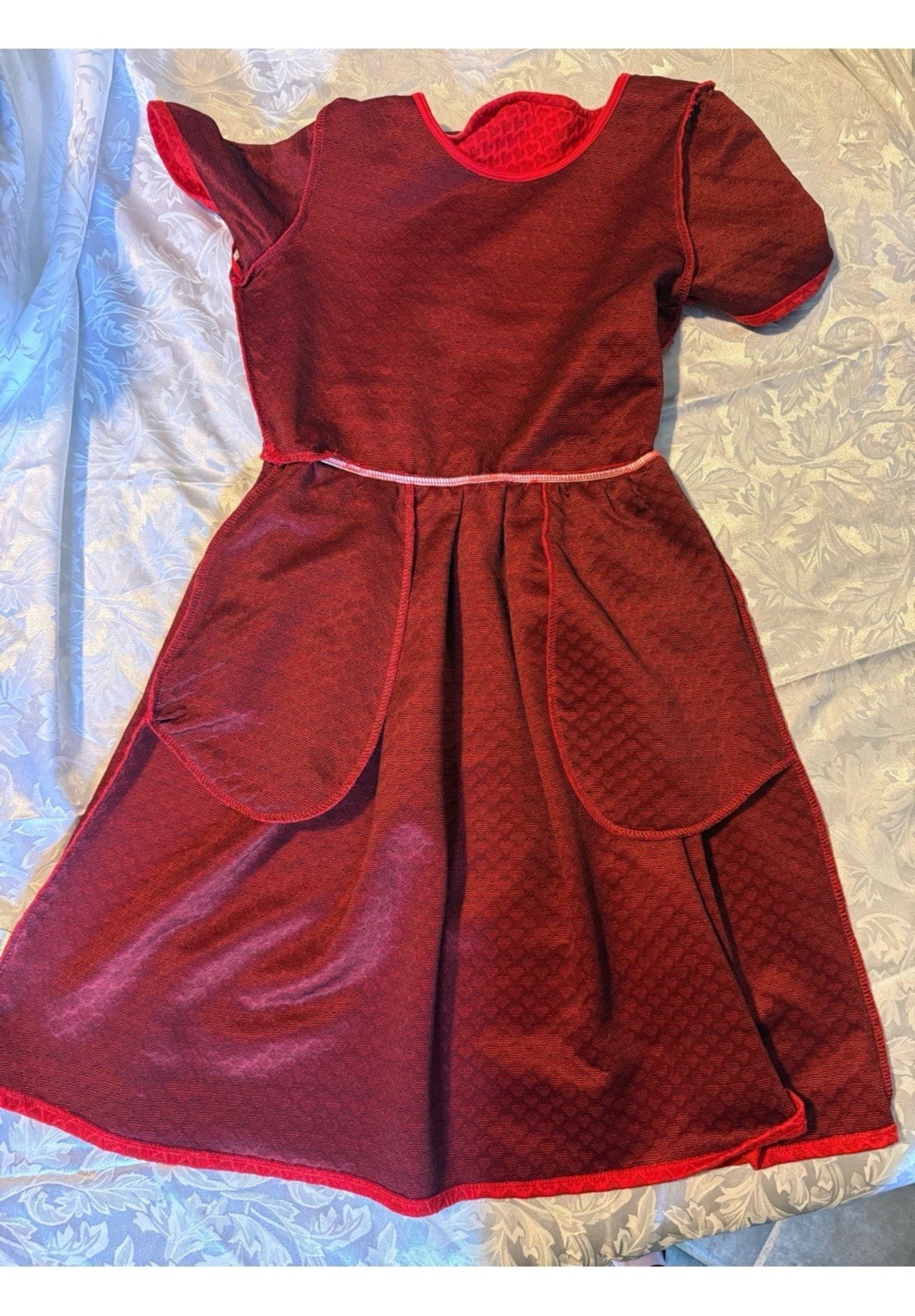 Draper James RSVP Red Heart Textured Fit & Flare Dress with Pockets S