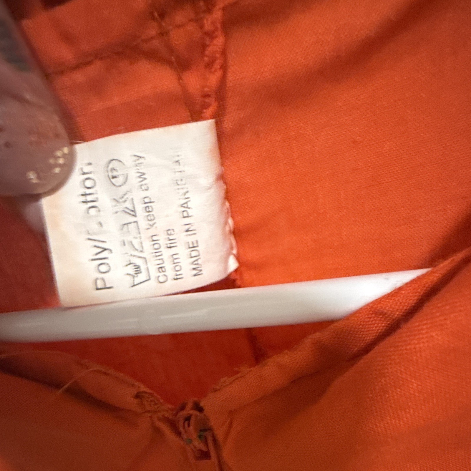 Orange Zip-Front Coveralls Jumpsuit XL Poly/Cotton Twill Prisoner Costume