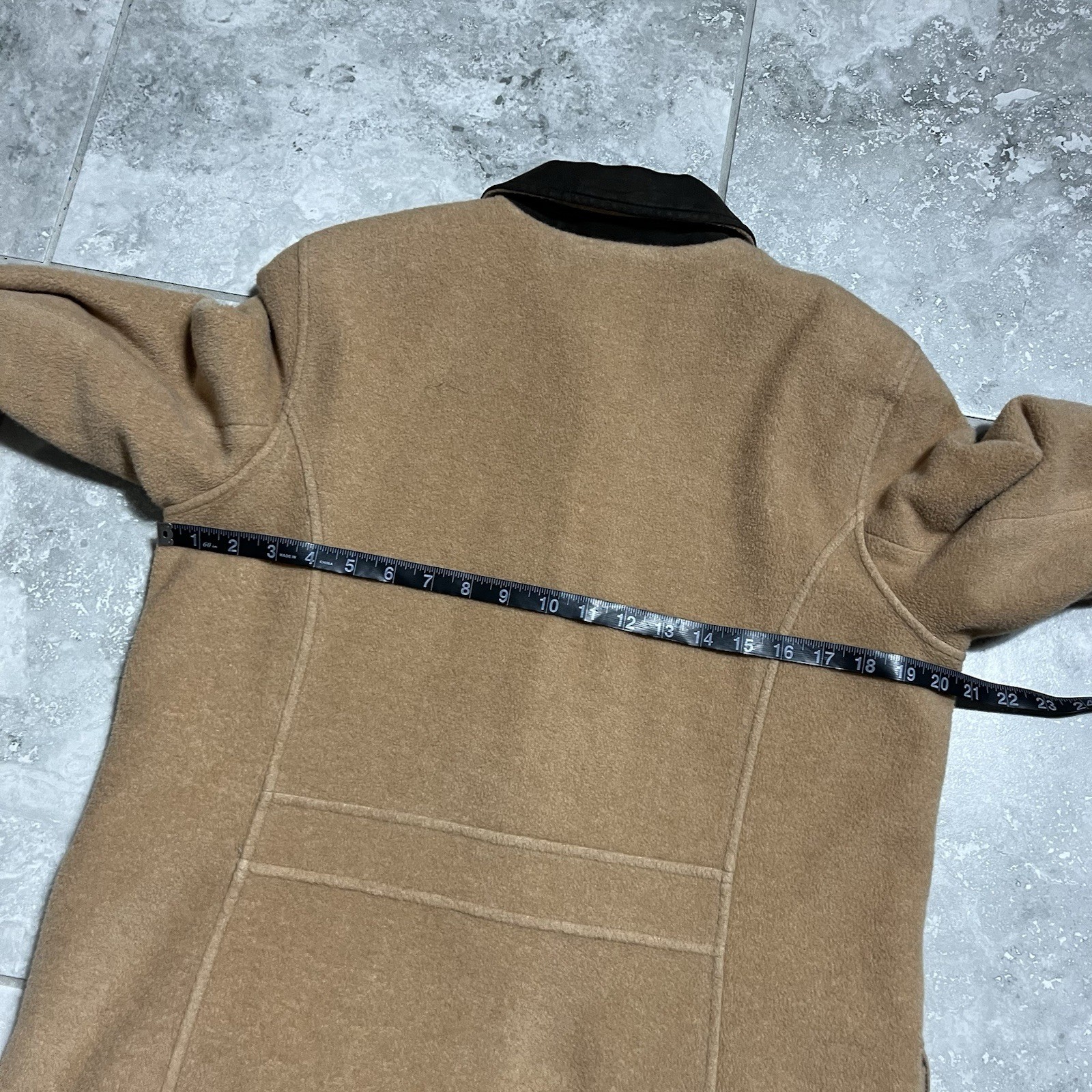 LL Bean Vtg Wool Blend Button Barn Coat Jacket Camel Tan 90s Womens S