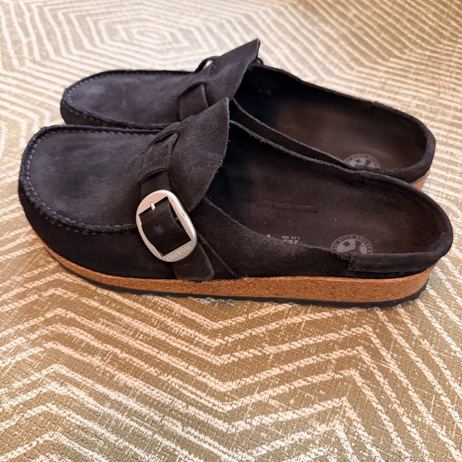 Birkenstock Buckley Black Suede Clogs Mule Shoes Size 41 US 10