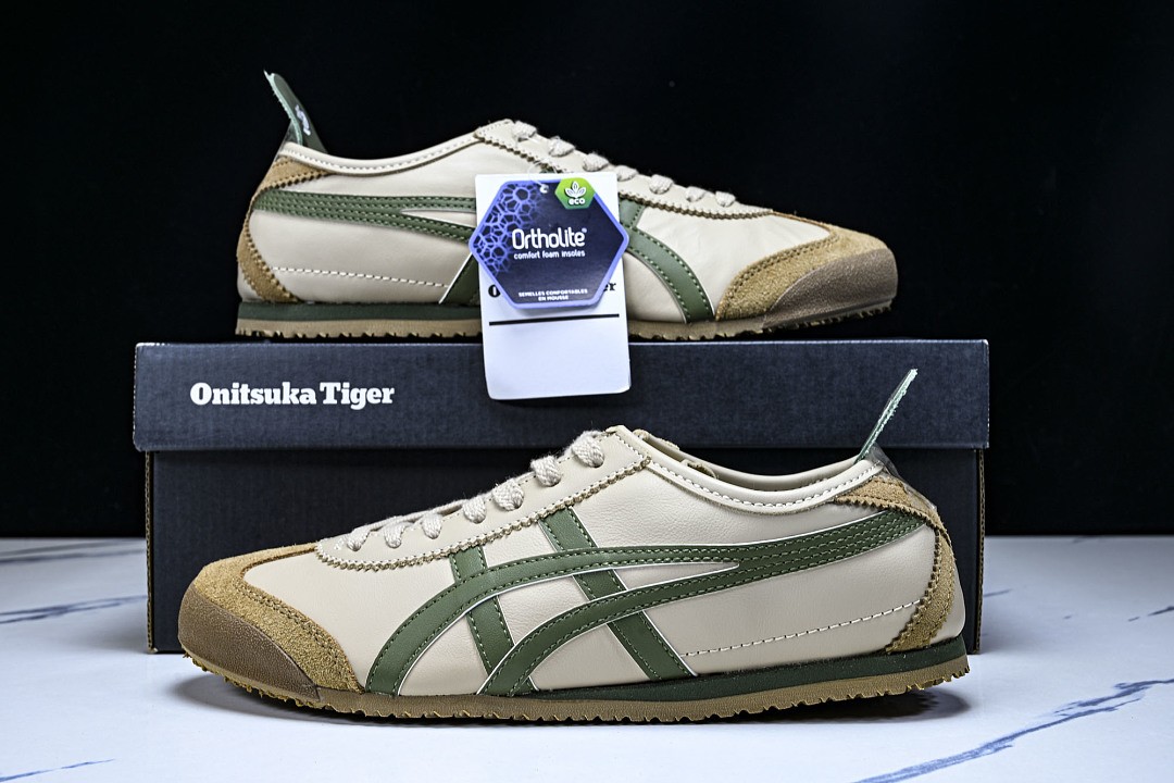 Onits*ka Tiger Mexico66 Beige Grass Green 1183C102-250 Unisex Size 4-11