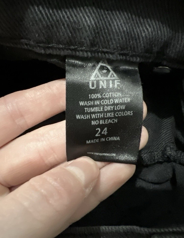UNIF Harness Black Denim Jean Shorts Women’s 24 XS Garter Straps **Rare Find