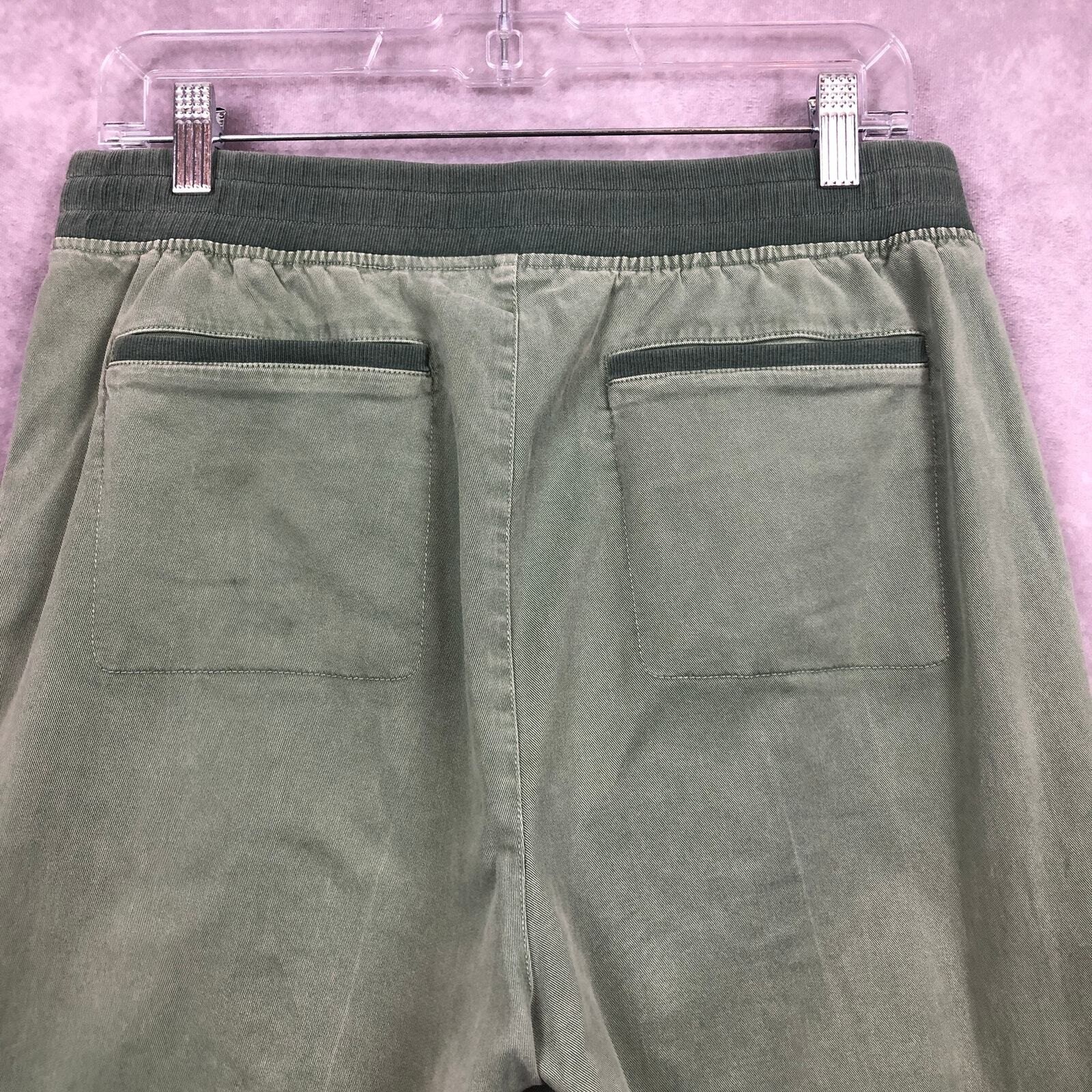 Soft Surroundings Medina Pants Roll Tab Hem Lyocell Cotton Blend Green Sz Medium