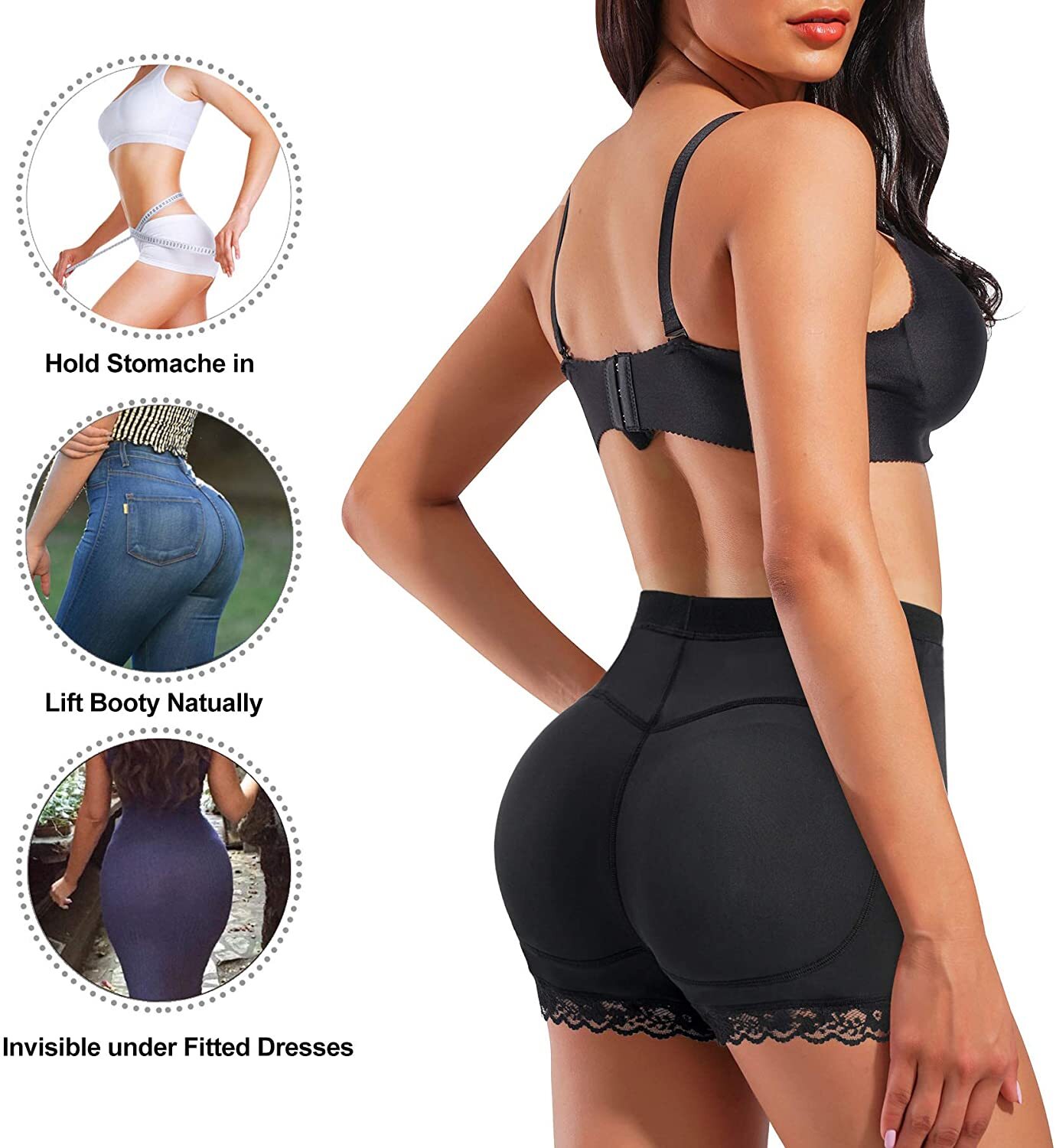 BUTT LIFTER HIP ENHANCER SHAPER GIRDLE GIRLSHORT UNDERWEAR PANTIES WITH PADDED