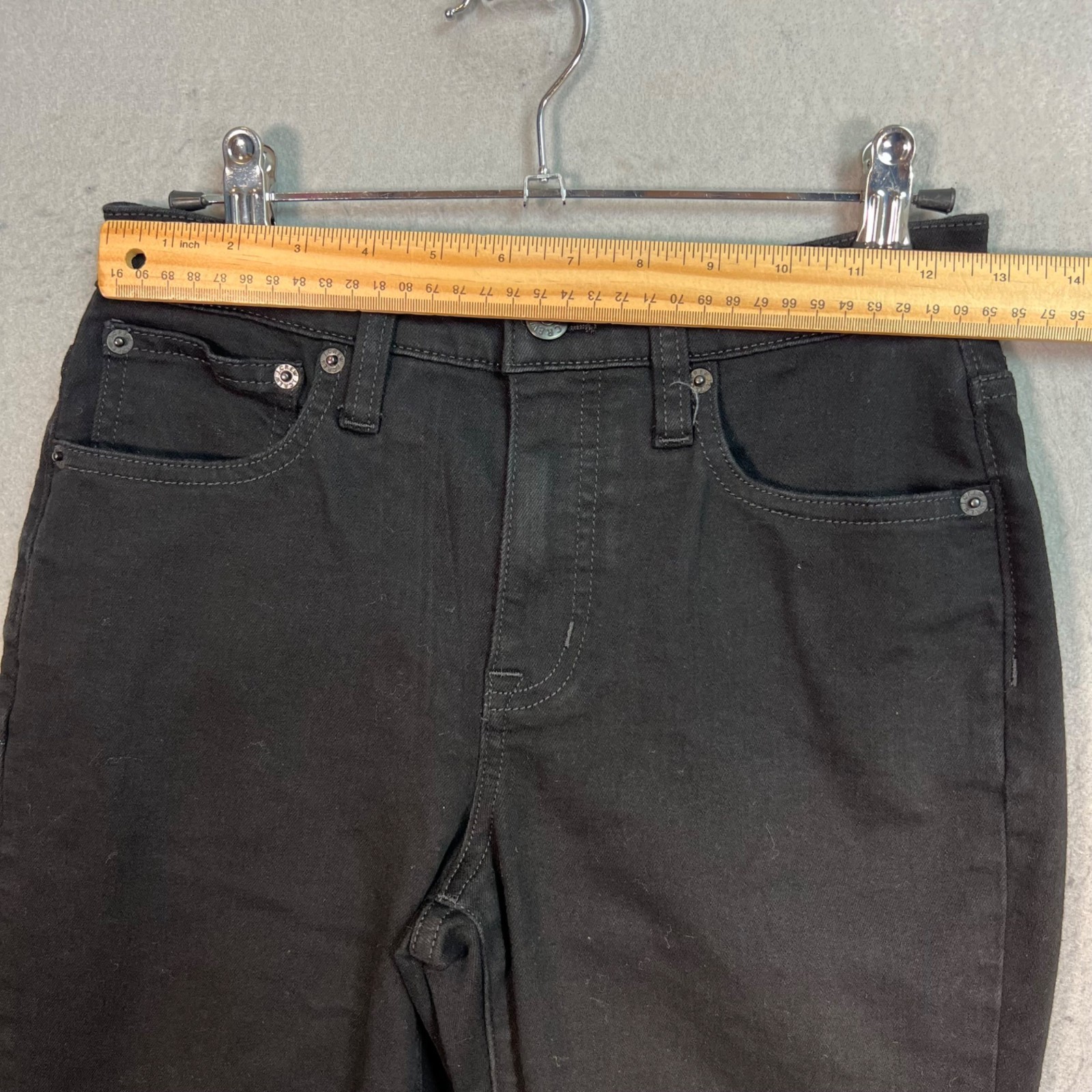J. Crew Essential Straight Leg Black Jeans Womens Size 25P Cotton Blend Denim