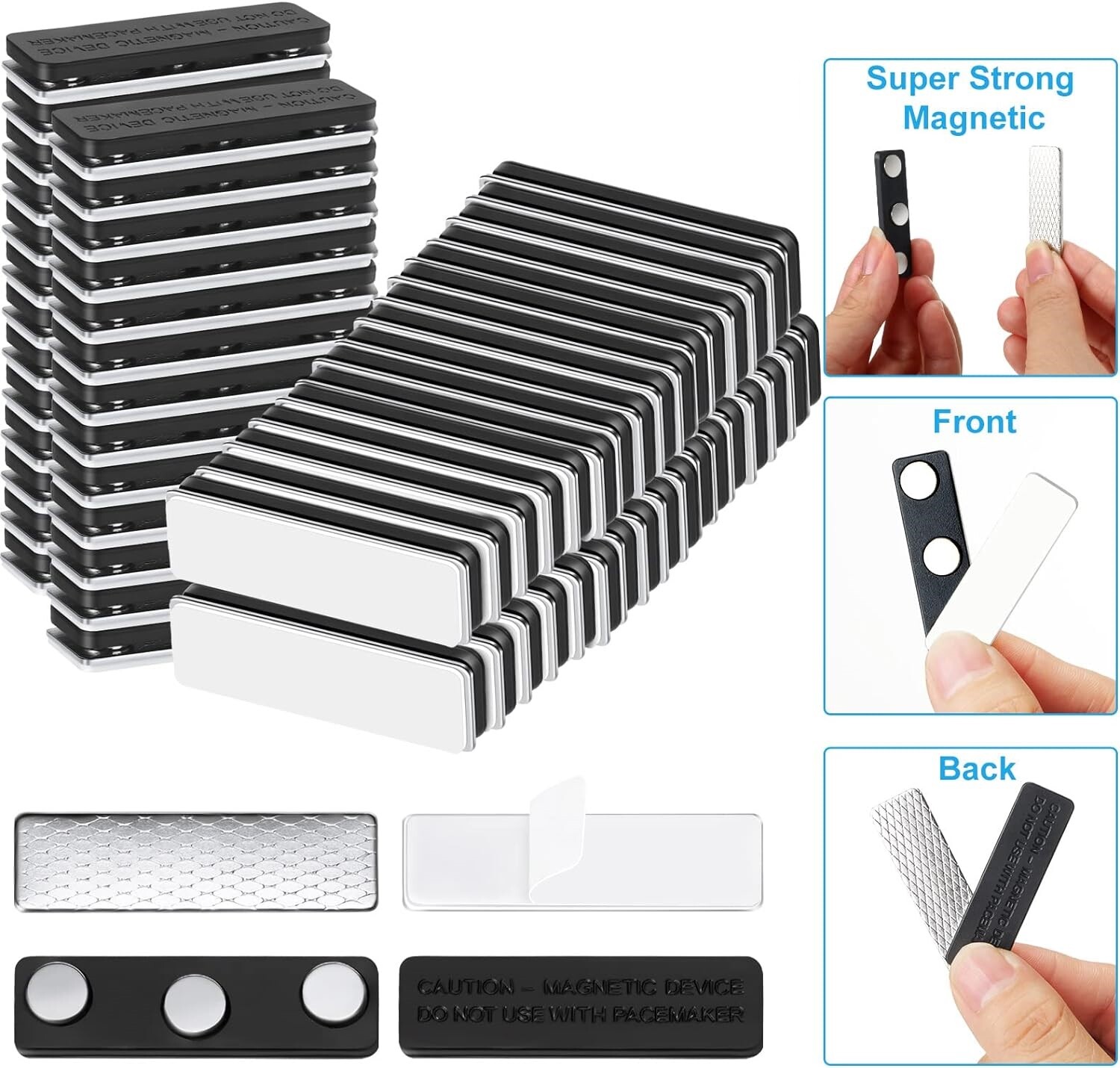 Magnetic Name Badge Backing – Name Tag Faster with Adhesive Magnet Holder Sets