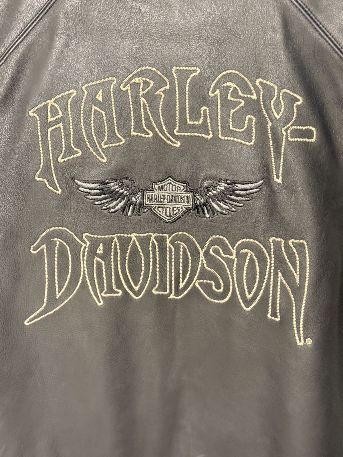 Vintage Harley Davidson X-LARGE Willie G Skull Winged Leather Motorcycle Vest