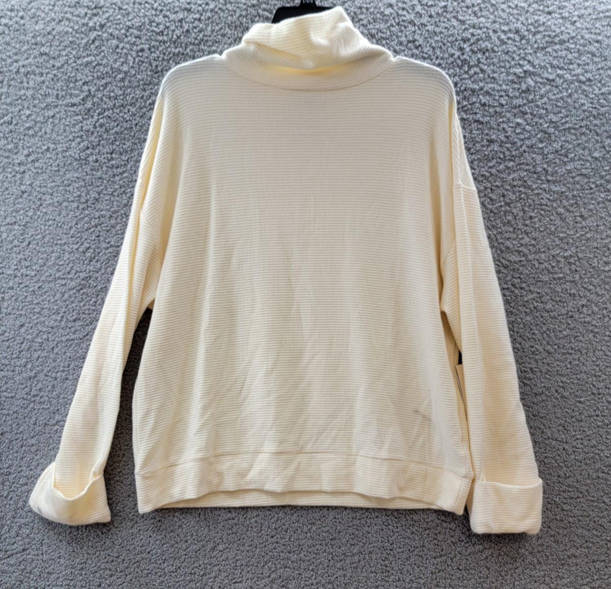 Three Dots Nova Relaxed Turtleneck Sweater Women’s XLarge Egret Pullover L/S