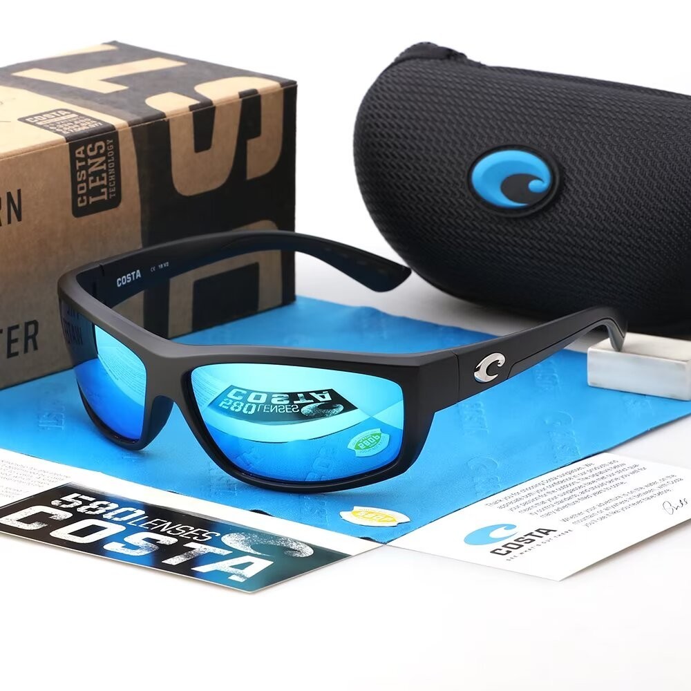 Costa Del Mar SALTBREAK Matte Black Frame Blue Mirror Polarized Lenses 580P