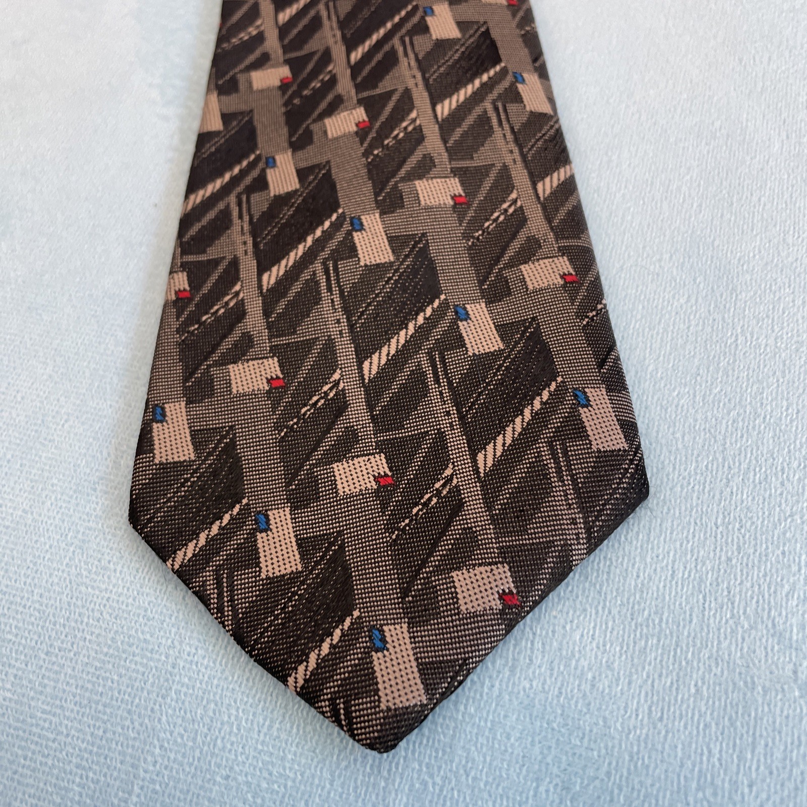 TREVIRA Collection Vintage 90s Cybergoth Made USA Tie Gray Steel Punk 3″ 58″
