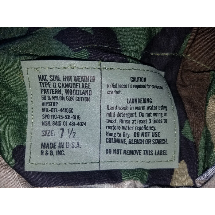 Govt Issue US Military Woodland Jungle Boonie Covers – Hot Weather – Made in USA