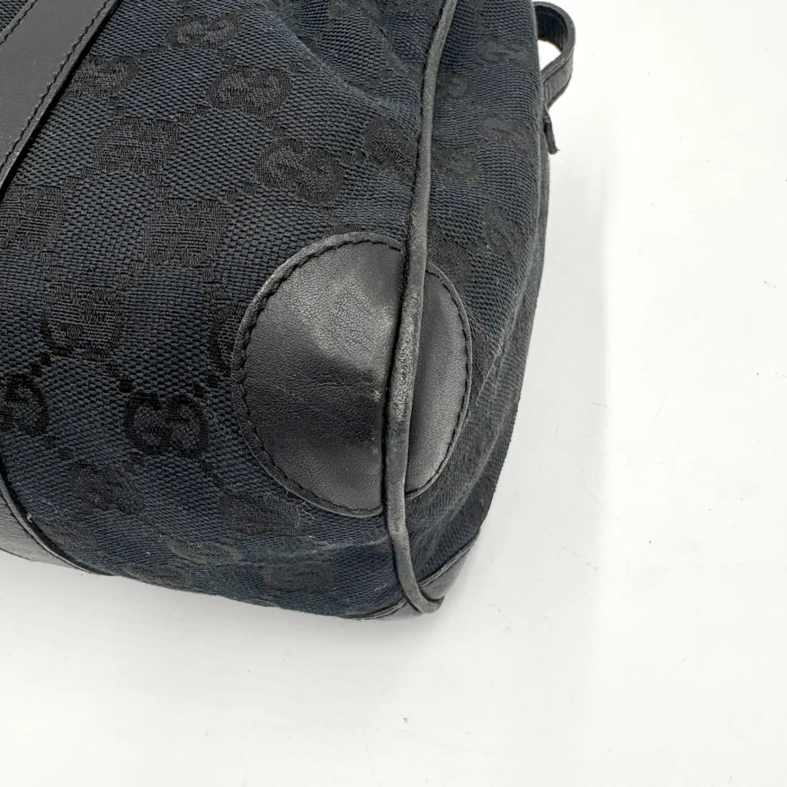 Auth Gucci GG Canvas Tote Bag Mini Boston Bag Shoulder Bag Black 001 0851 2Y3476