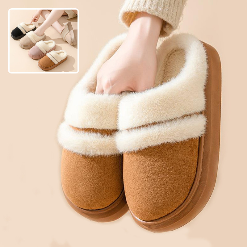 Warm Plush House Slippers Non Slip Winter Indoor Bedroom Shoes Unisex