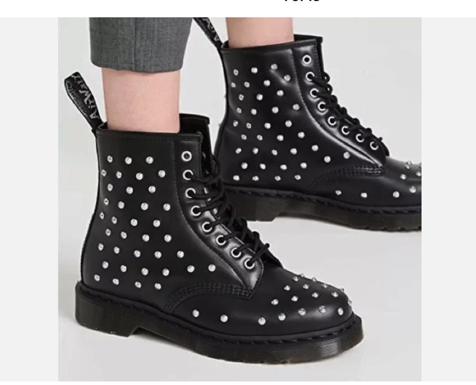 1460 STUD WANAMA LEATHER LACE UP BOOTS MSRP$210