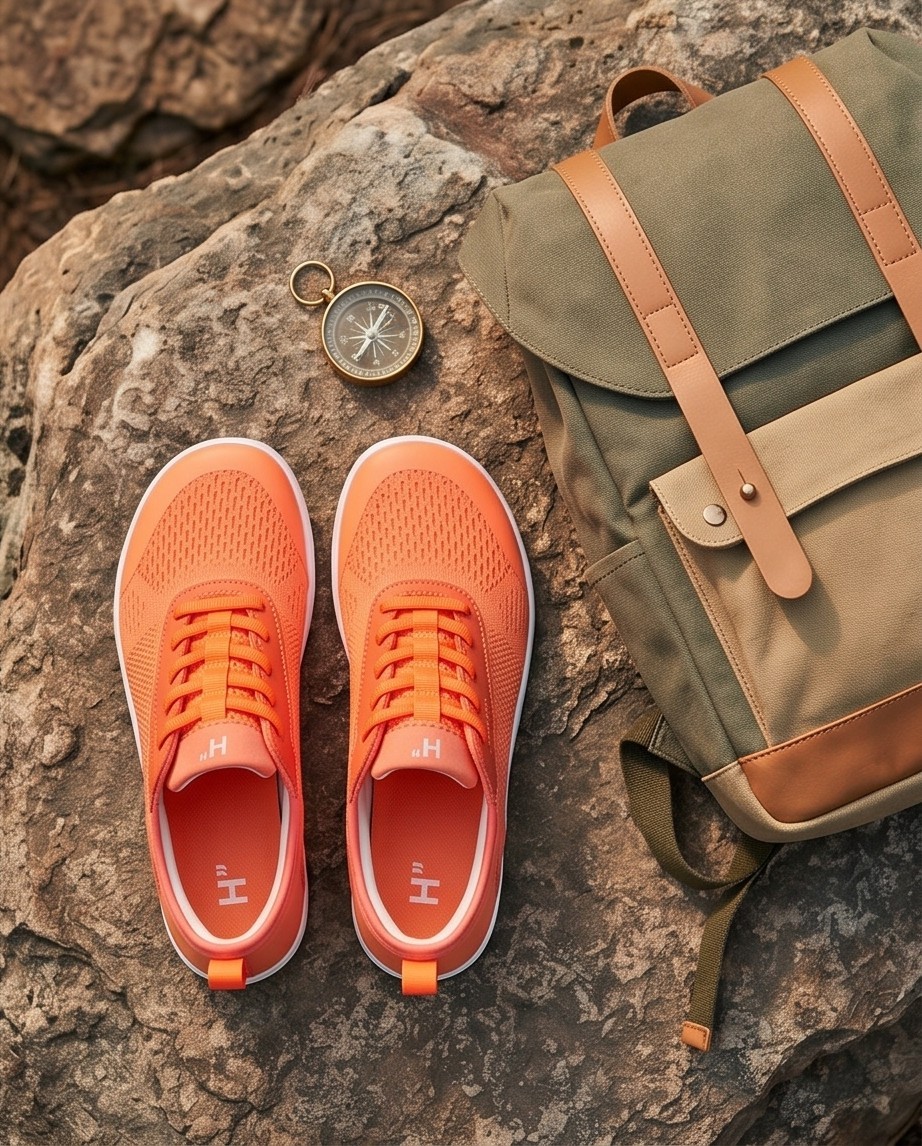 Hike Footwear HF Stride Orange Barefoot Sneaker Unisex womens Sz 9-9.5 EU 40