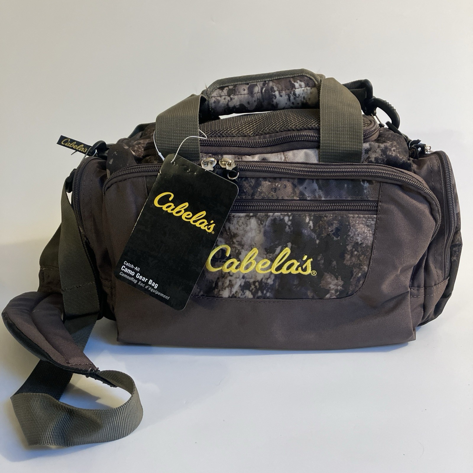 CABELAS CAMO Camouflage MINI Catch-All DUFFLE Gear Blind Hunting BAG Zip Pockets