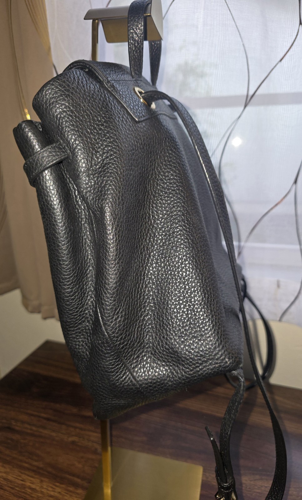 Kate Spade New York Black Pebbled Backpack Tassel, Gold Hardware, WKRU4071