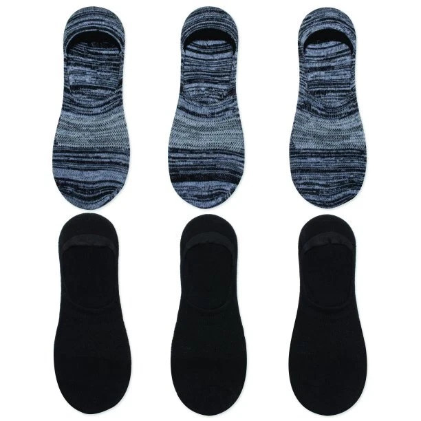 6 Pack Hanes Men’s Lightweight Liner Socks FreshIQ Breathable Non-Slip Heel New