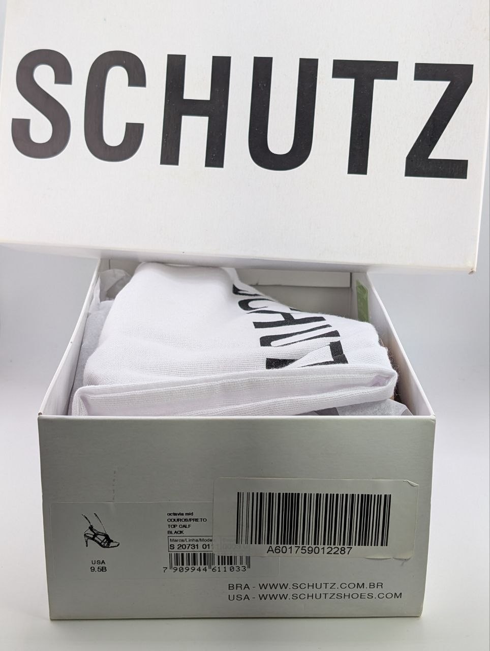NIB Schutz Octavia Leather Heeled Sandal in Black, sizes 9 & 9.5 available