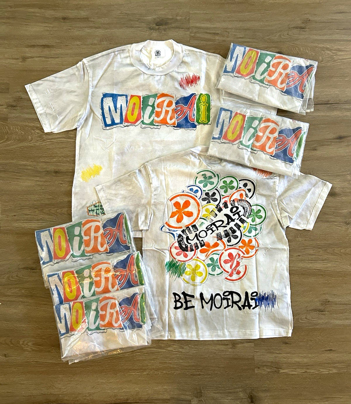 Moira Men’s White Graphic Print Crew Neck Short Sleeve T-Shirt Size L. 7 count