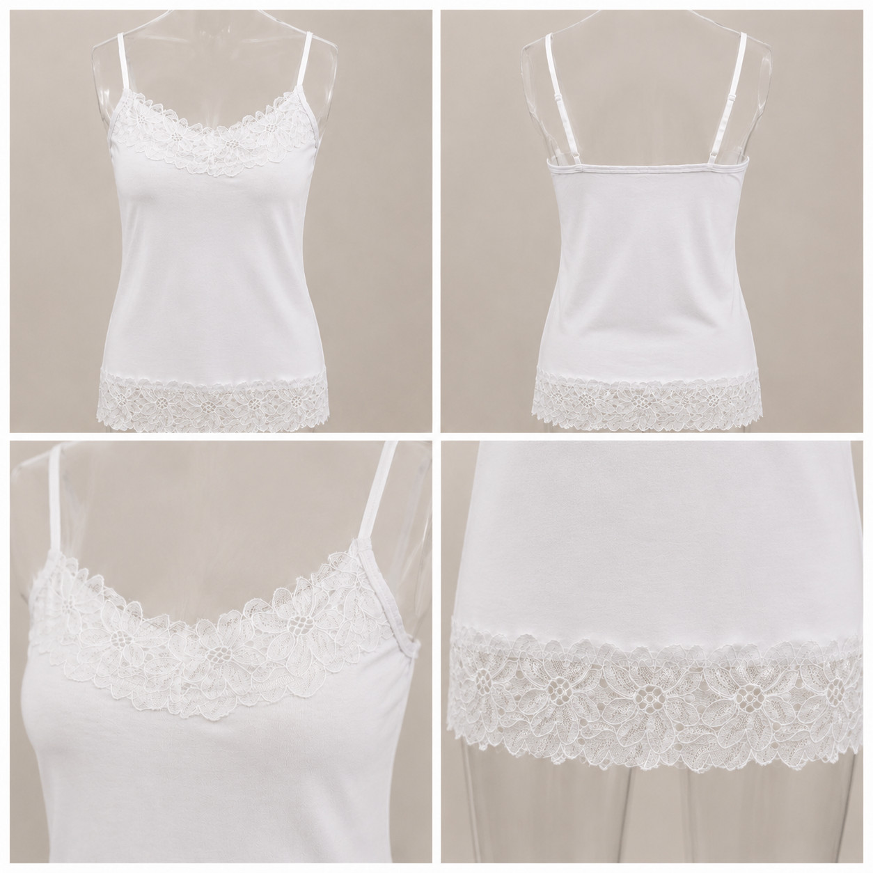 NWT Cato White Lace Trim Camisole Tank Top Blouse Women White – 22/24, Black – L