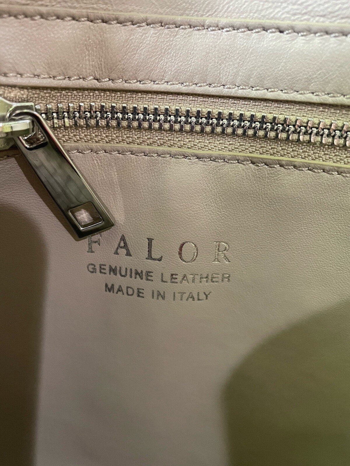 FALOR Taupe Italian Woven Soft Leather Shoulder Bag 4 Straps Purse F2754 RARE