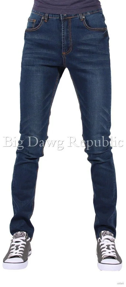 G-King Mens Skinny Fit Jeans Stretch Denim Slim Trousers Casual W30-W42