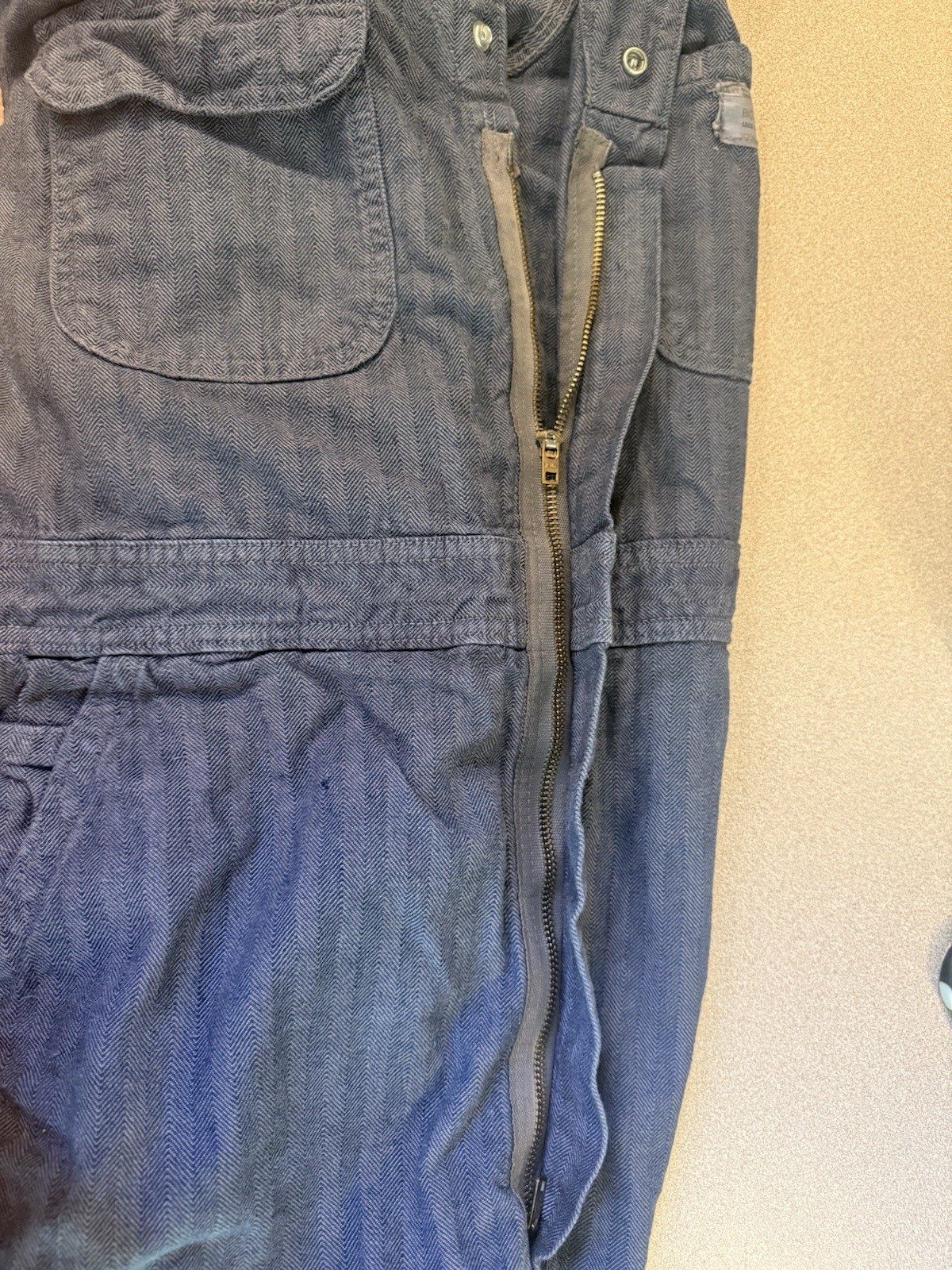 Vintage JC Penney Big Mac Herringbone Twill Workwear 42L Coveralls Jumpsuit Blue