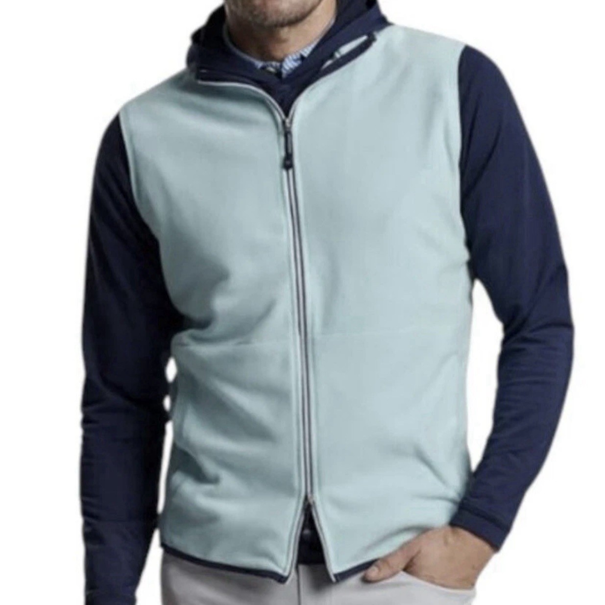 Peter Millar Crown Sport Thermal Flow Microfleece Vest Jacket Celeste Large $150