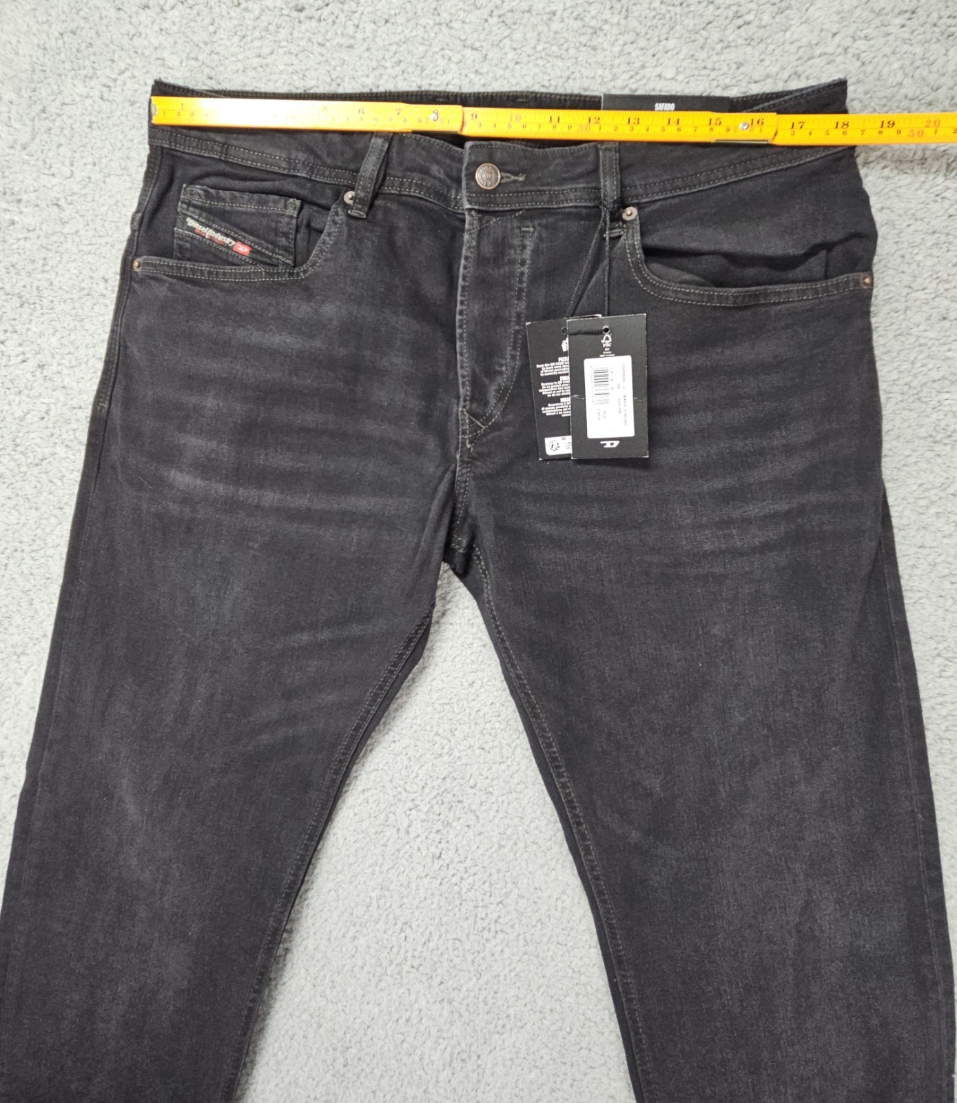 Diesel Safado Straight Jeans Men’s 36×32 Black Stretch Button Fly NWT