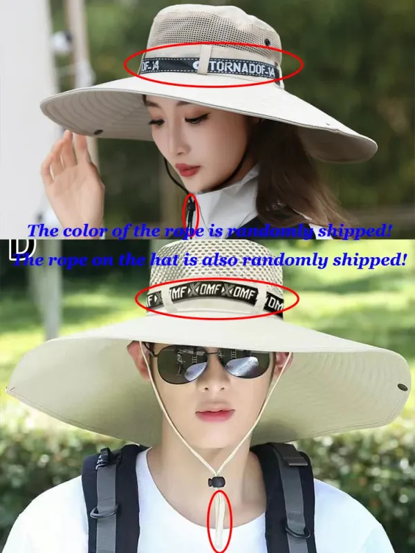 Summer 15CM Large Brim Sun Hat Men Women Breathable Fishing Caps Sun UV