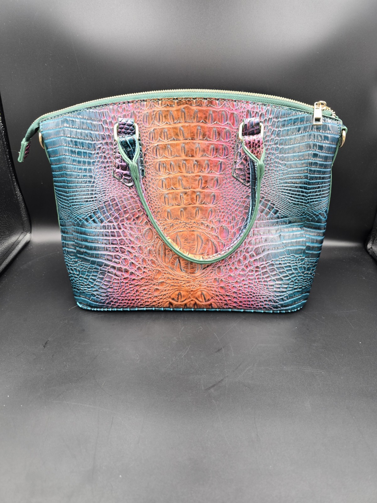 Croc-Embossed Faux Leather Tote