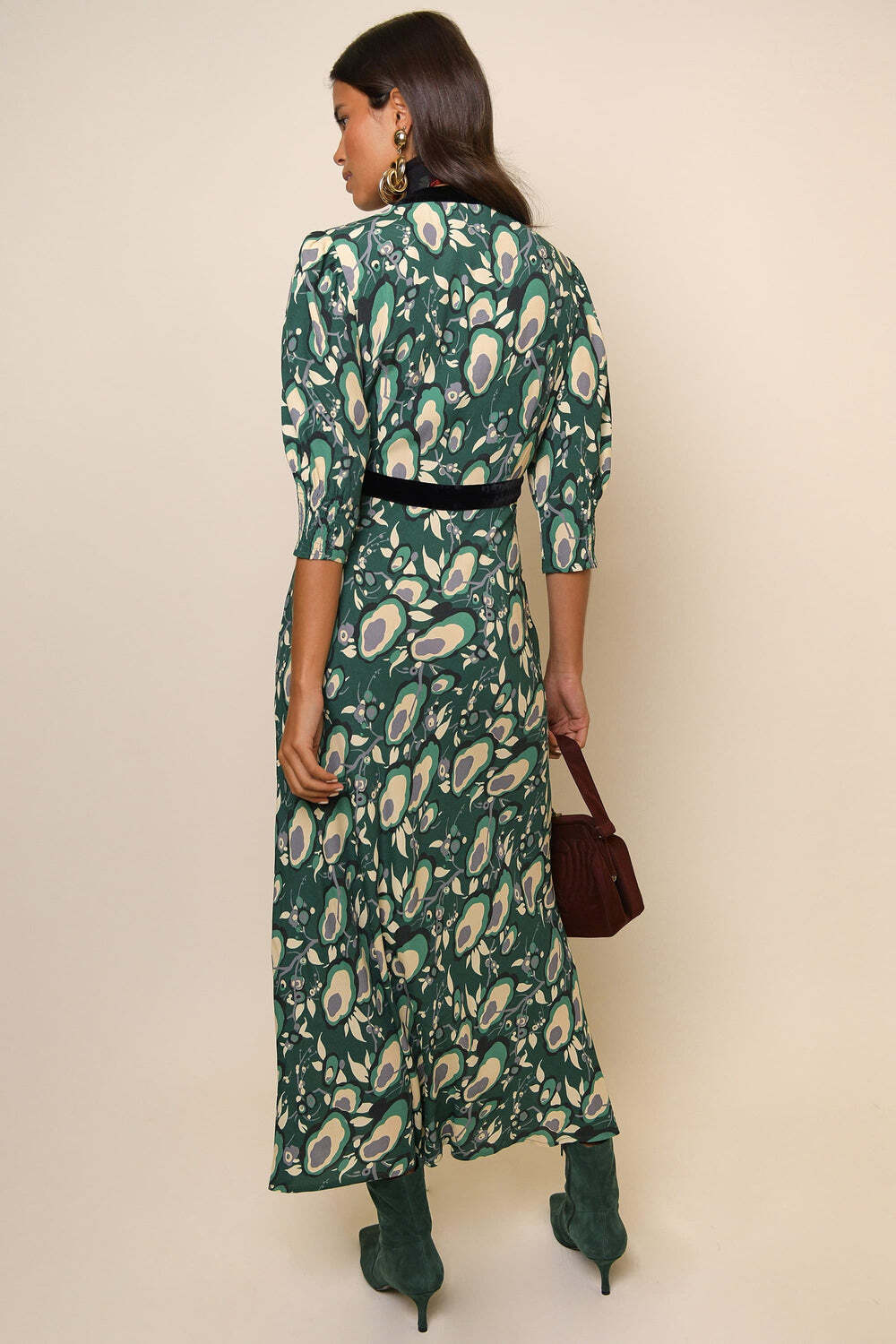 New Rixo Petra Keyhole Alpine Starlet Floral Midi Dress Size XXS XS S M L XL 2XL