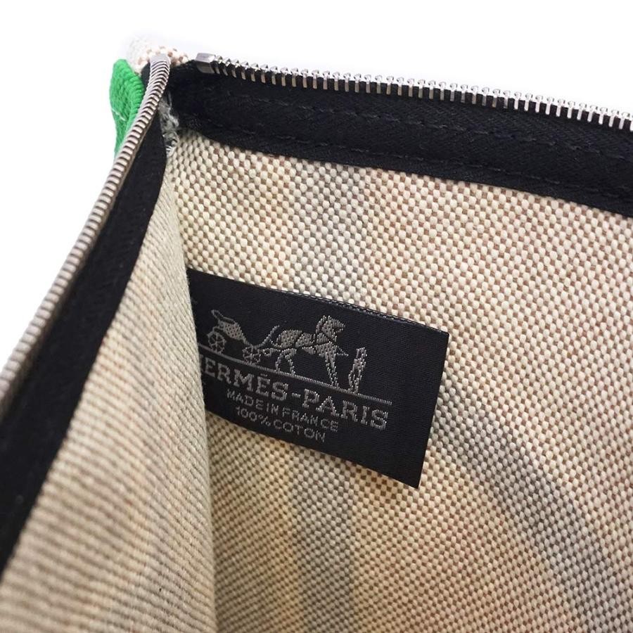 Hermes Yachting 3 Surf GM Flat Pouch Bag Beige Multicolor Cotton With Box 99