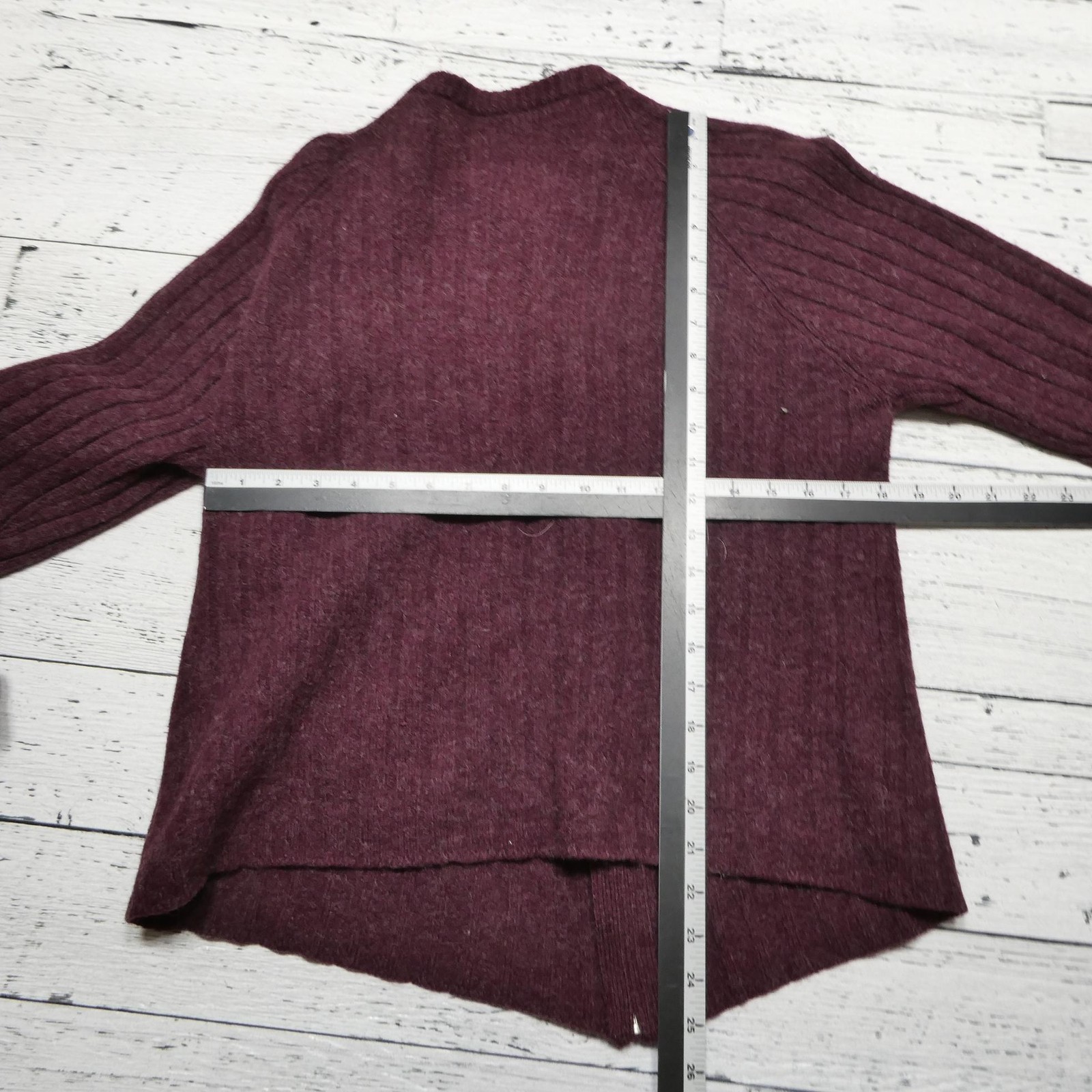 Field Gear Sweater Womens Medium Red 100% Wool Full Zip Crewneck Ribbed Knit