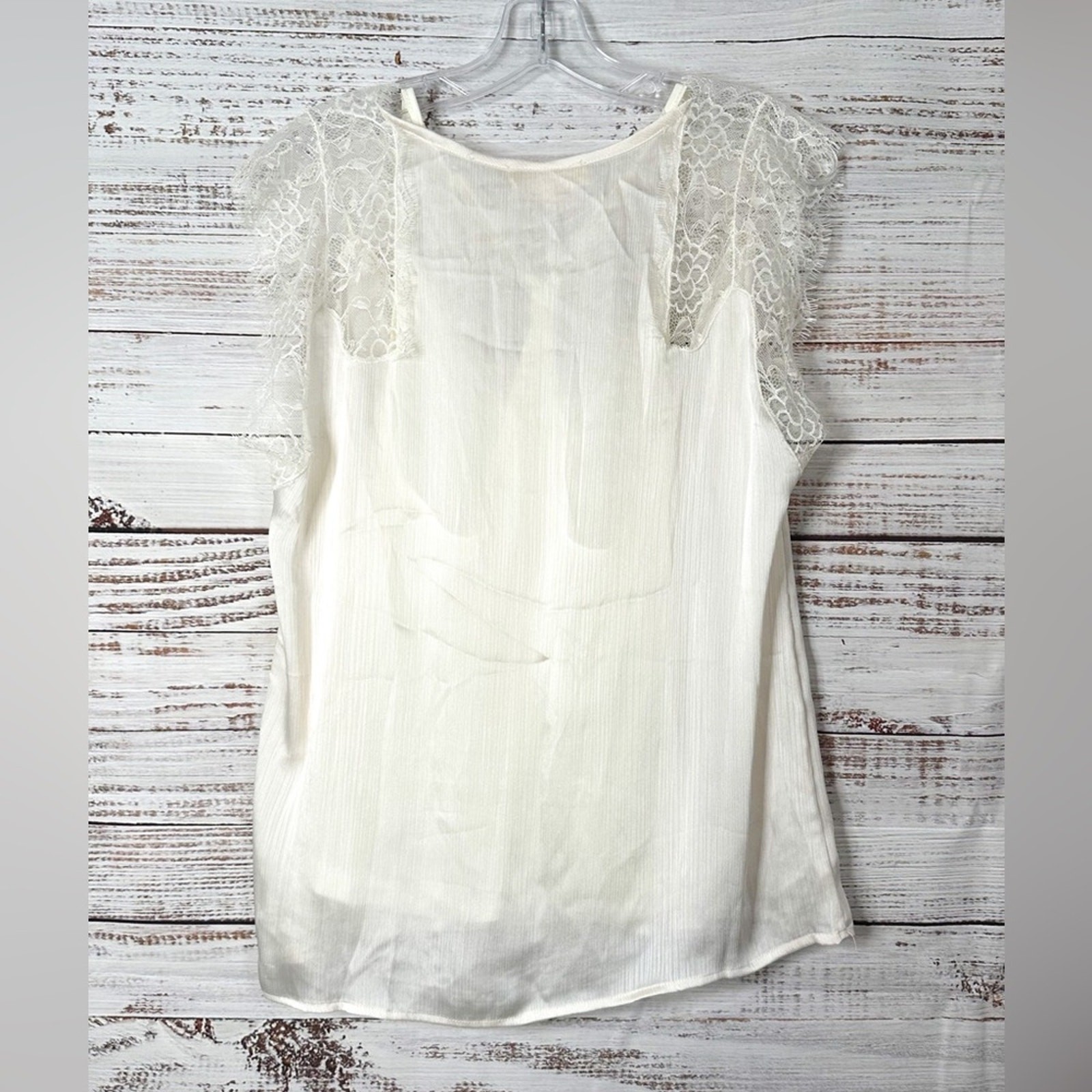 NEW with tags Lovestitch Ivory Kaylee Lace and Satin Blouse, NWT, Size Small