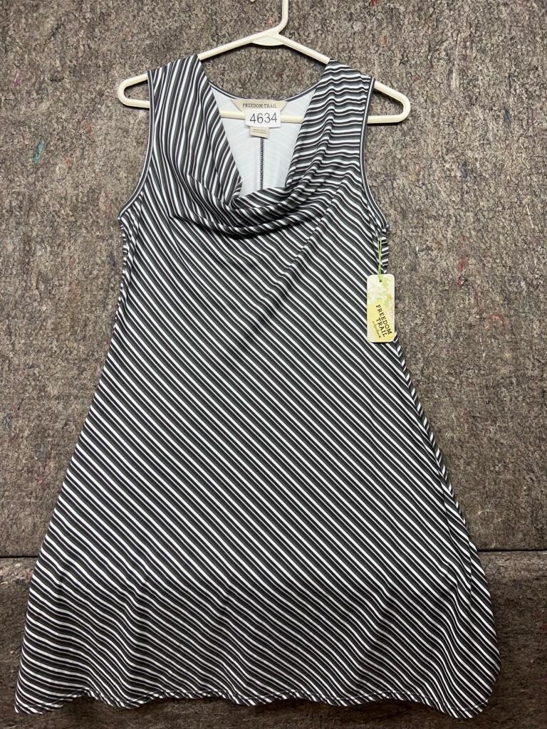 Freedom Trail by Kyodan Dress Sleeveless Black Green White Cowl Neck M NWT