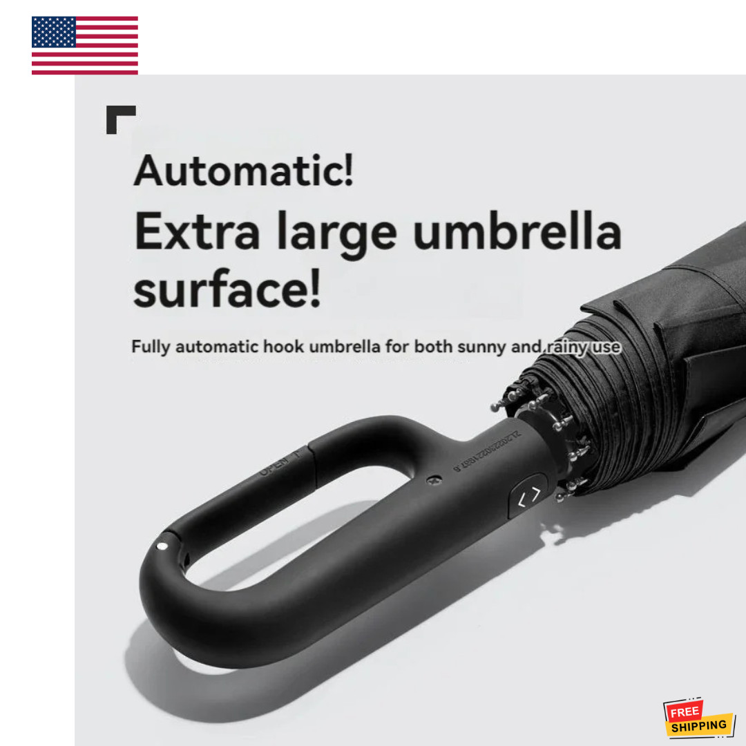 1pc 20-Rib Automatic Folding Umbrella Men Women Strong Windproof Sun Rain – NEW