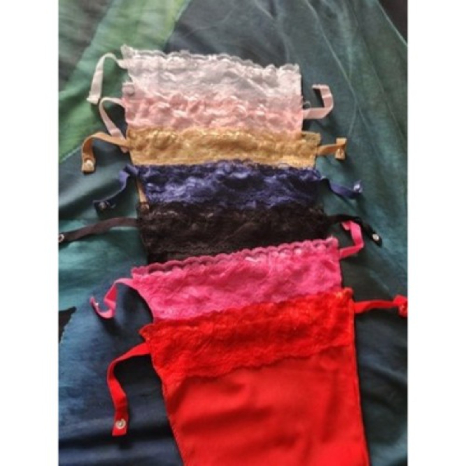 7 Pack Women Lace Cami Clip-on Mock Camisole Overlay Modesty Panel for Low-Cut