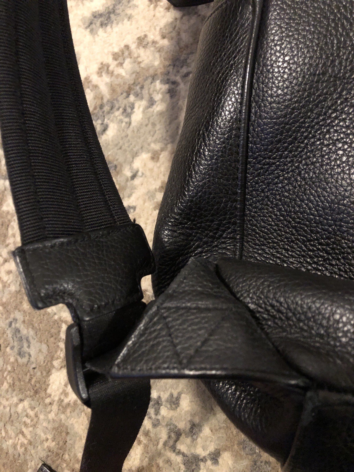 Montblanc Leather Rucksack Backpack app 30x40x17 cm Black Used meisterstruck