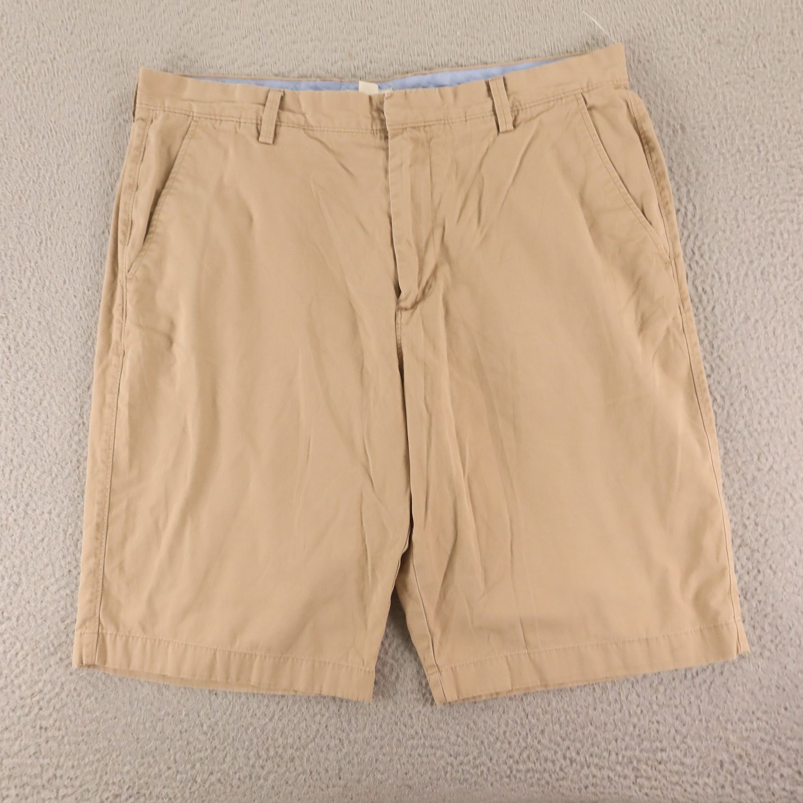 J CREW Shorts Mens 36 Beige 100% Cotton Duck Canvas Chino Casual